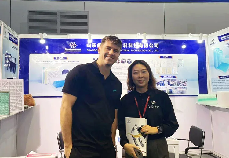 Home global customers visiting chuqi filtration booth