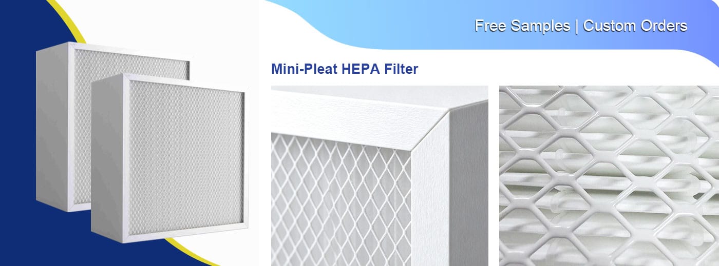 mini pleat hepa filter black frame