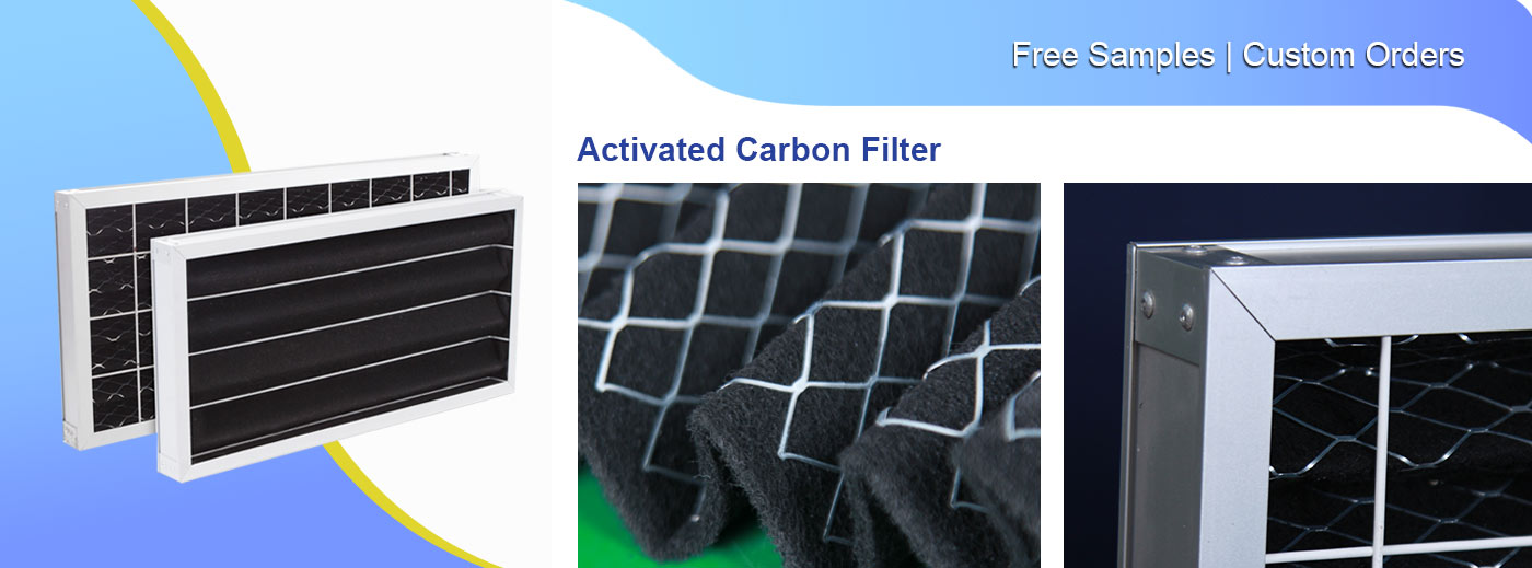 pleated activated carbon filter detail