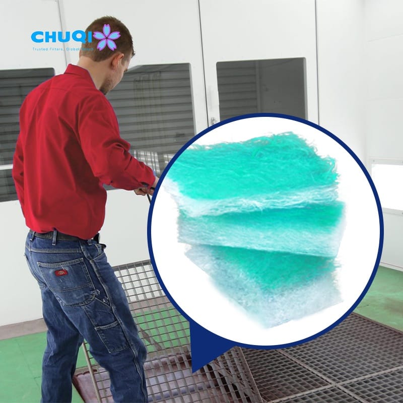 spray booth floor filter installation