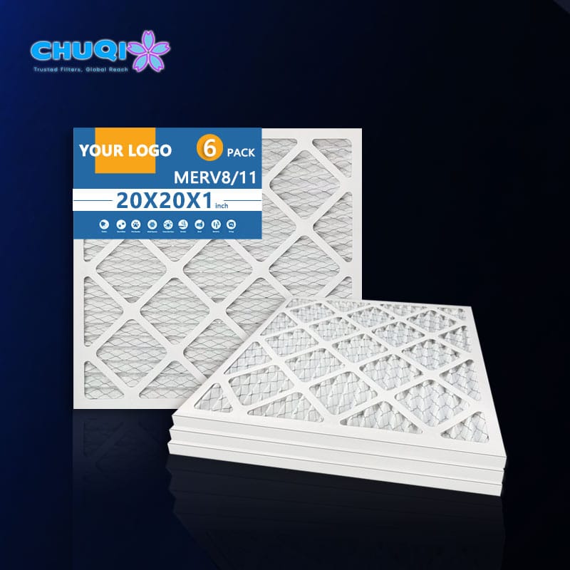 chuqi merv 8 merv 11 pleated air filter 20x20x1 inch