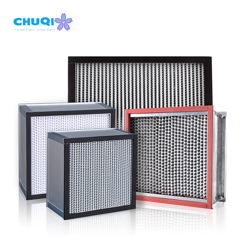 deep pleat medium efficiency filter with separators