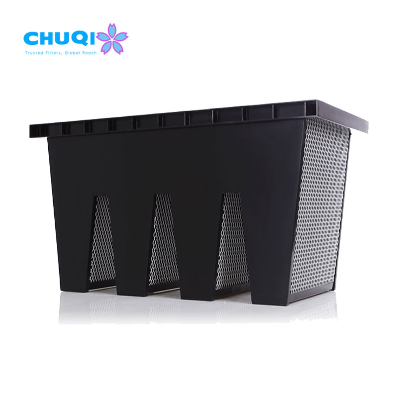 high airflow v bank compact filter side view