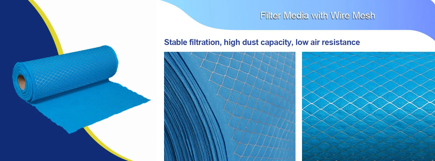 laminated synthetic filter media with wire mesh