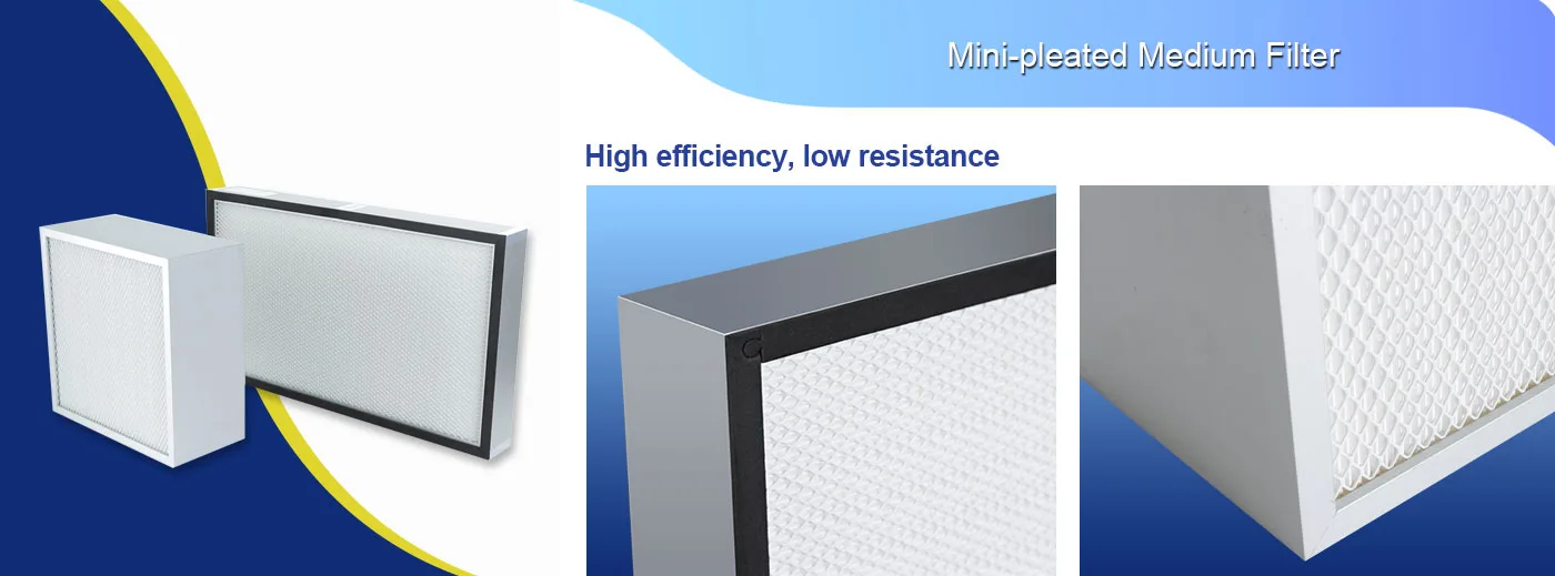 low resistance mini pleated medium filter features