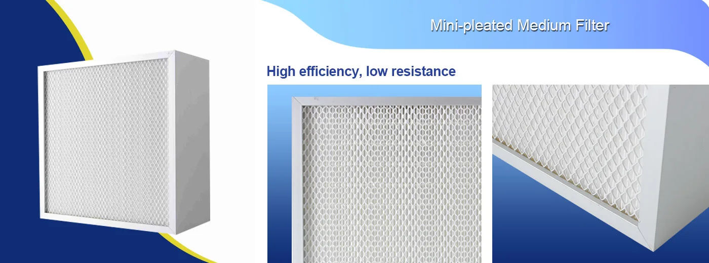 mini pleated medium filter close up features