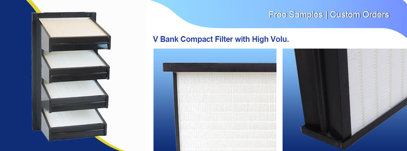 rigid cell v bank filter structure display