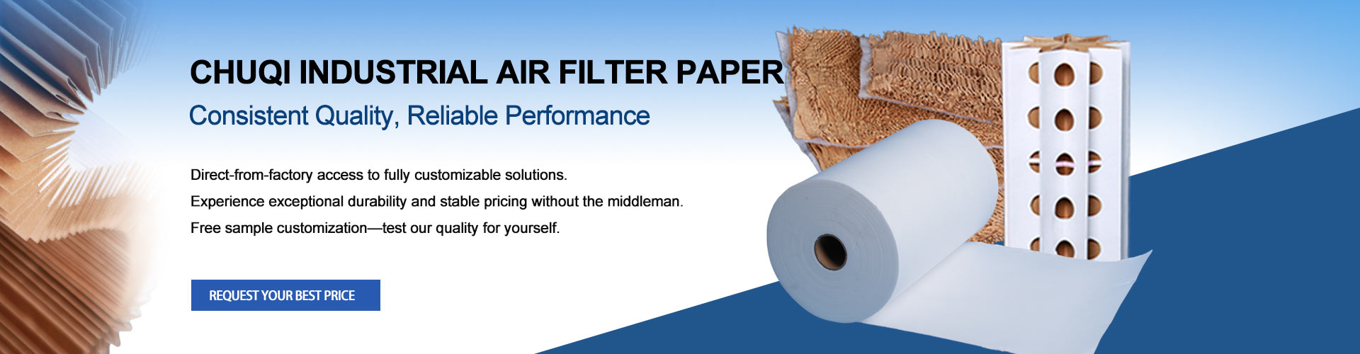 industrial air filter paper customizable