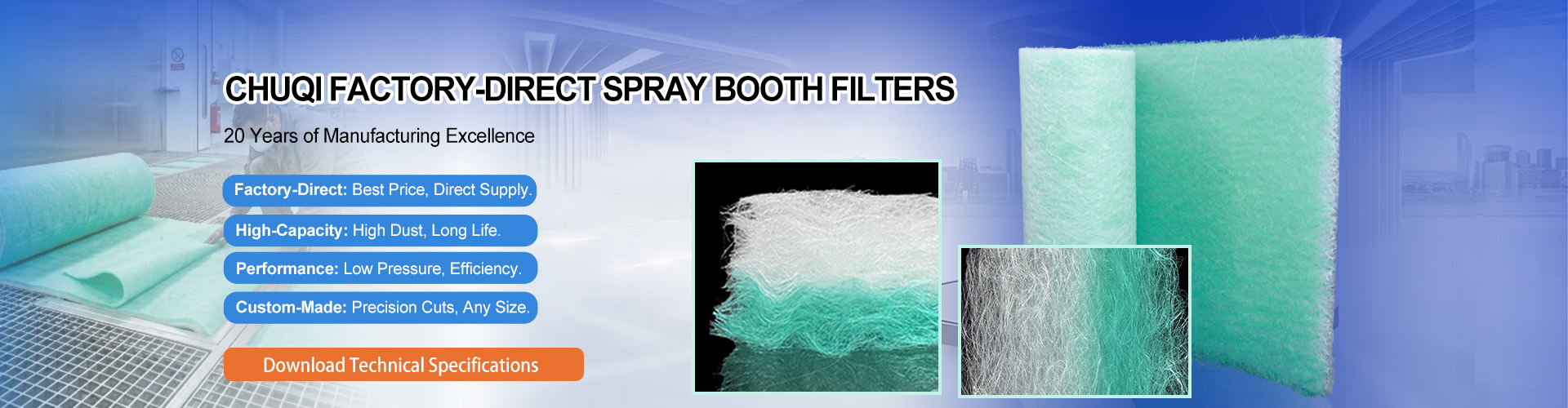spray booth floor filter media roll4