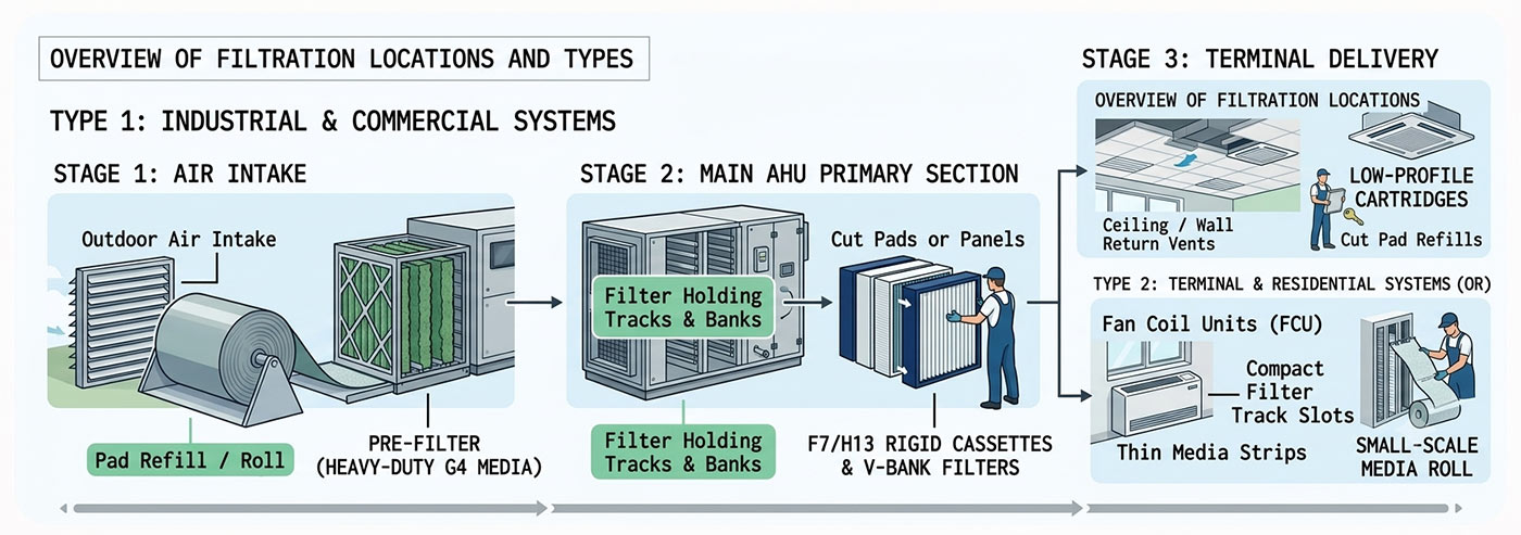air filtration system overview ahu industrial commercial commercial locations