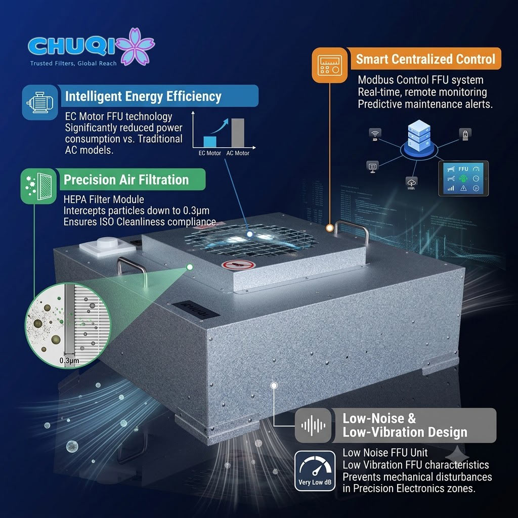 chuqi modbus smart ffu fan filter unit