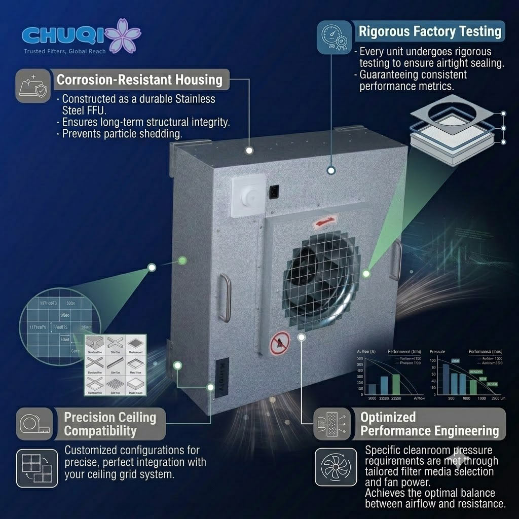 chuqi stainless steel ffu fan filter unit1