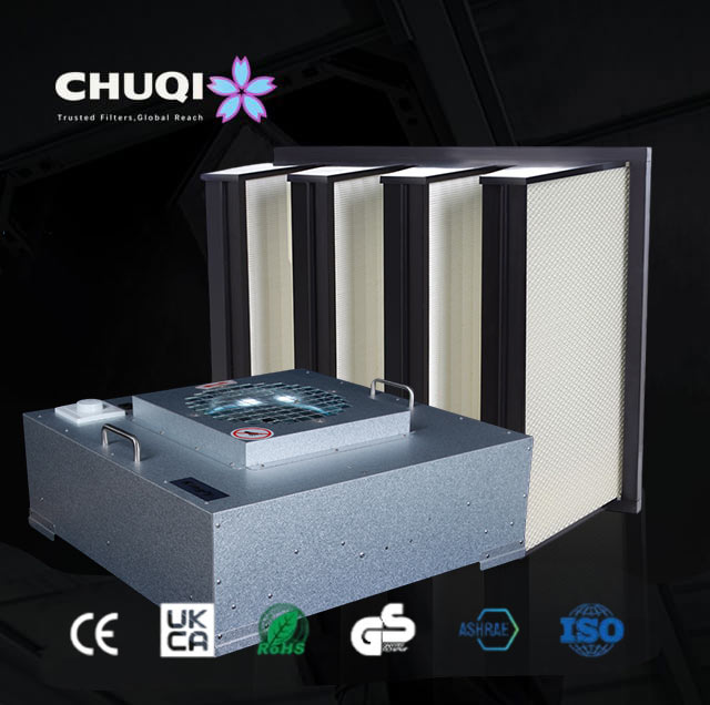 cleanroom ffu with v bank filter