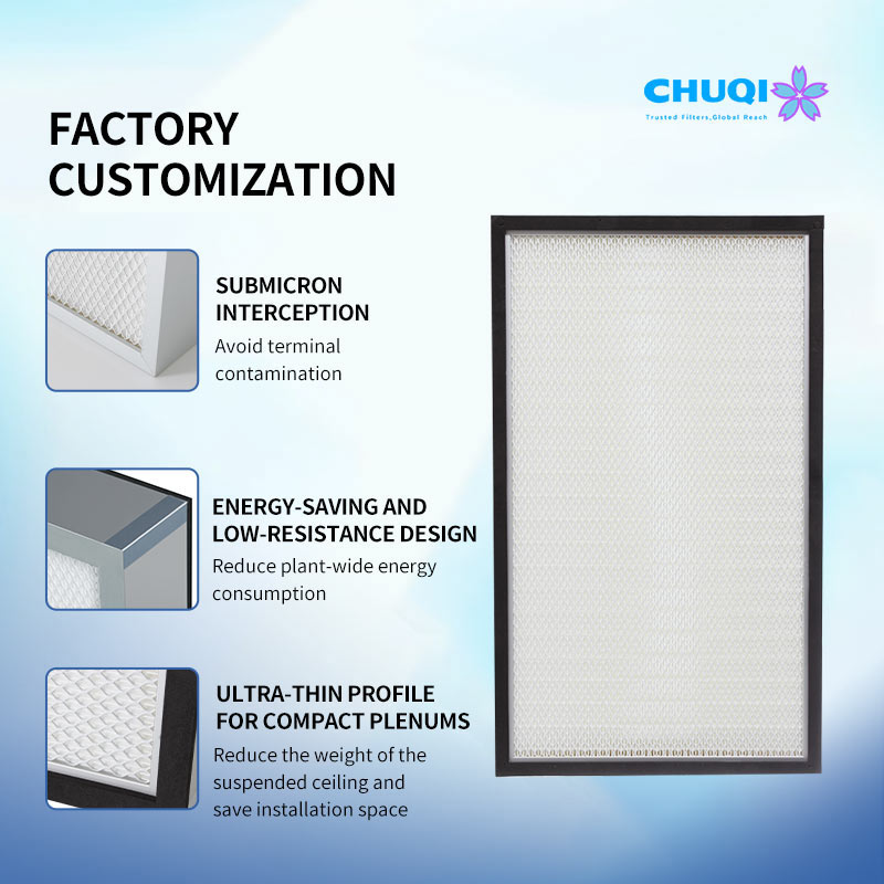 Mini-pleat HEPA Filter | F6-H14 High-Efficiency Low-Resistance Air Filter custom hepa air filter manufacturing services