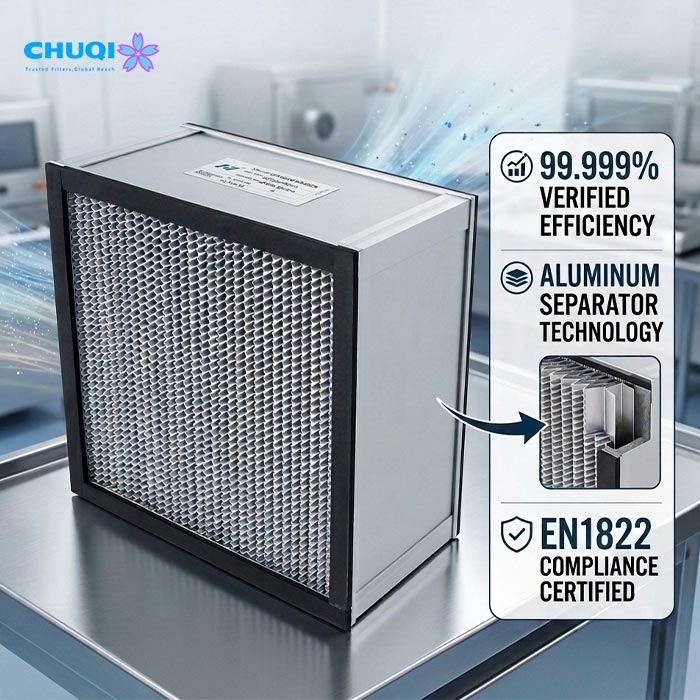 en1822 certified aluminum separator hepa filter chuqi