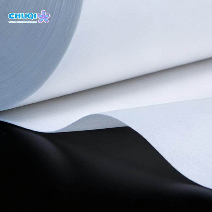 Side profile view of high efficiency H14 glass fiber filter paper