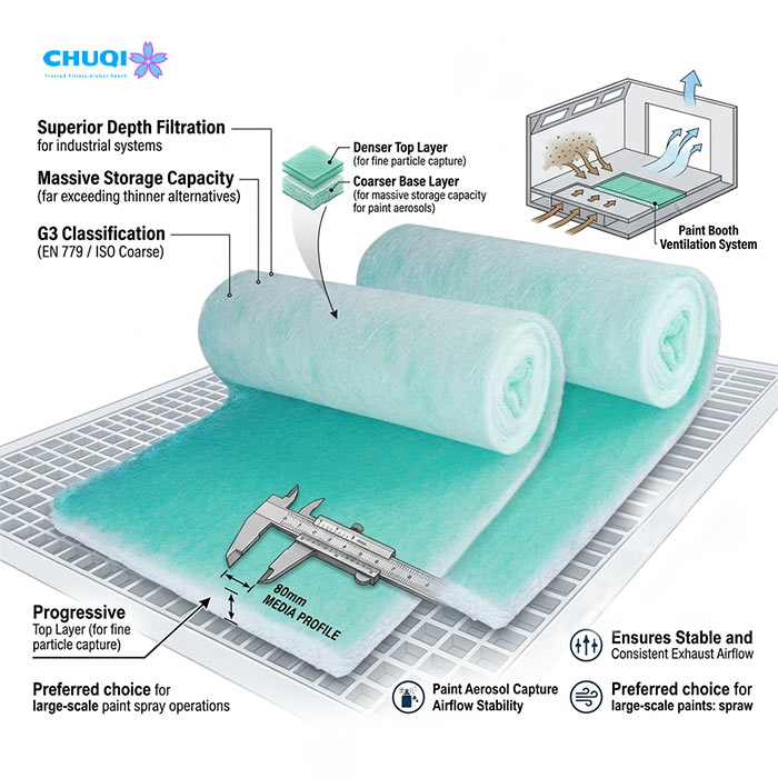 fiberglass paint stop filter specifications