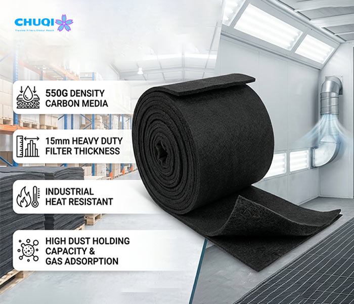 high capacity activated carbon filter roll