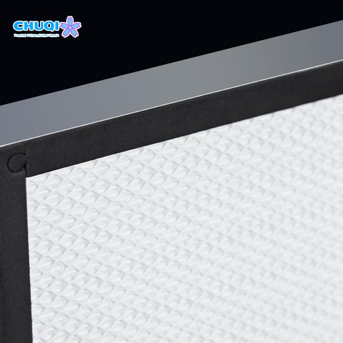 50mm Mini Pleat HEPA Filter H13 for FFU Cleanroom Ceiling Supply | Factory Supplier mini pleat hepa filter airflow direction label