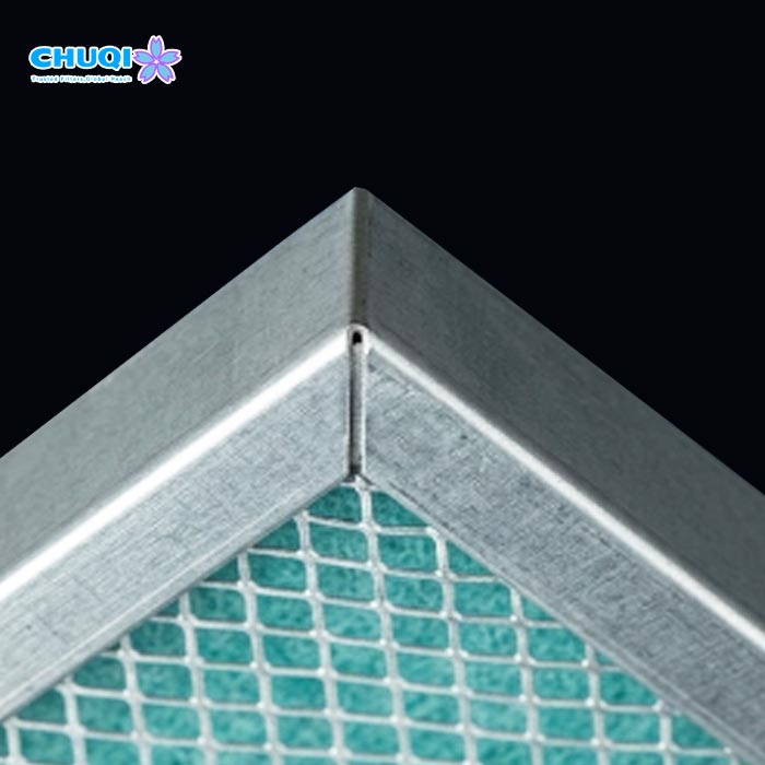 Custom High-Temp Imported Synthetic Air Filter for Industrial Tunnel Kilns 46mm Frame Dimension and Protective Metal Mesh Detail of Heat Resistant Pre Filter