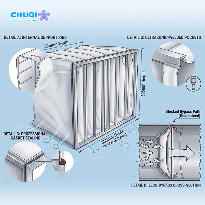 synthetic bag air filter dimensions structure