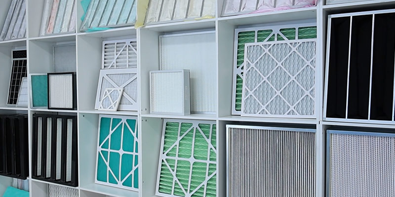 Full range of air filter products and media displayed by manufacturer Chuqi