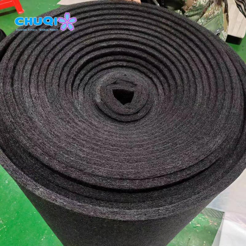 activated carbon filter media roll close up