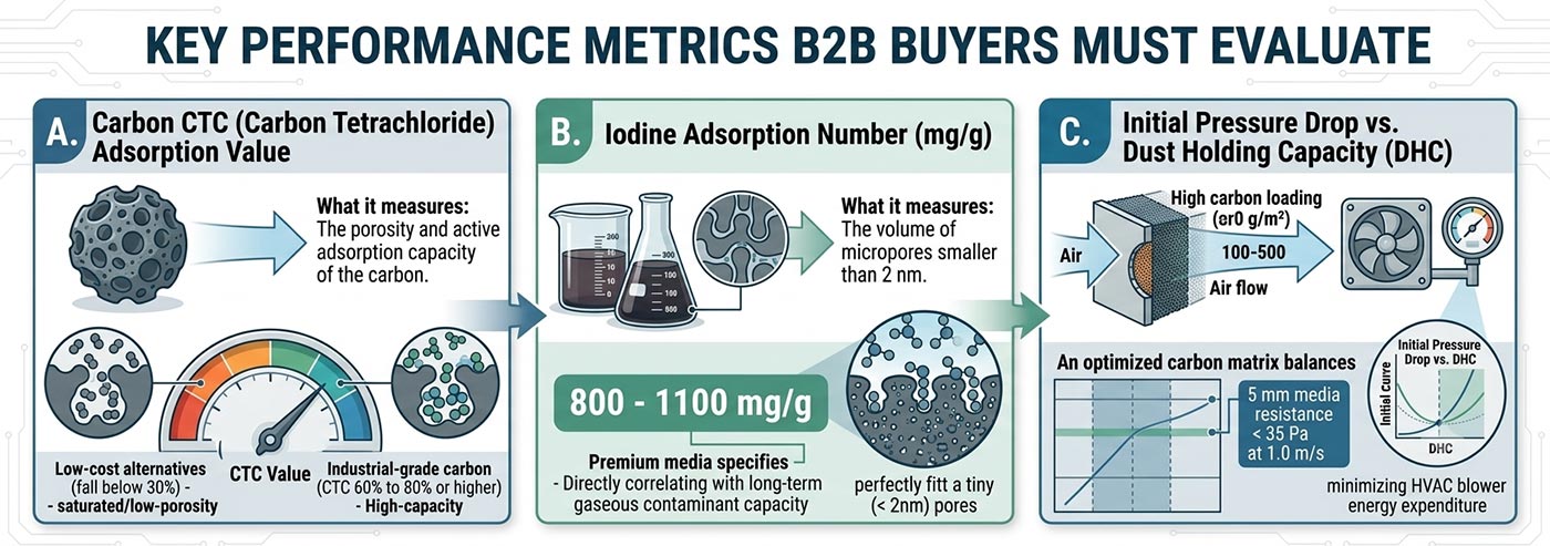 activated carbon filter performance metrics ctc iodine value