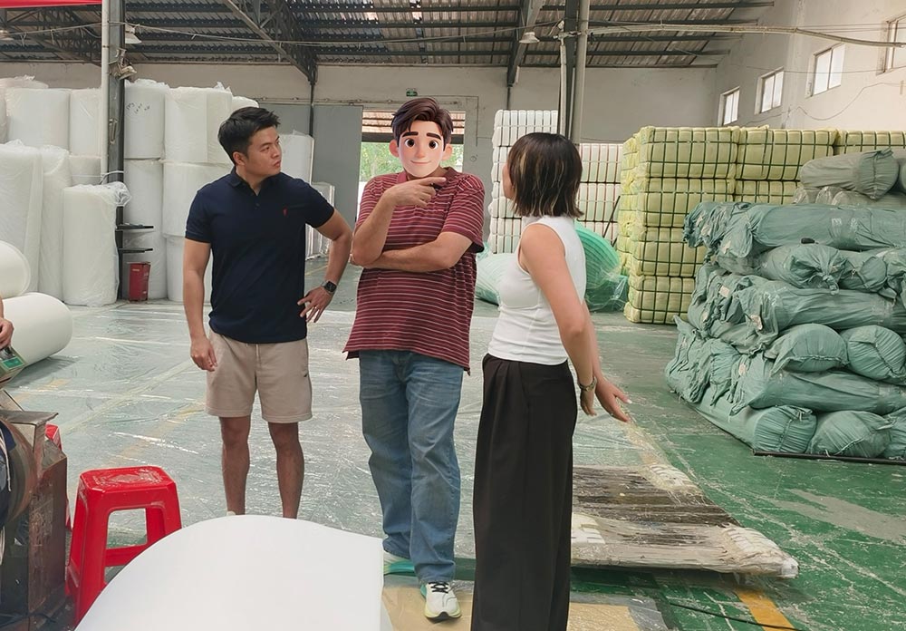 Home air filter factory tour and client inspection