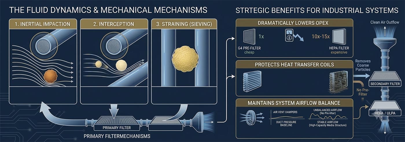 air filter inertial impaction interception straining