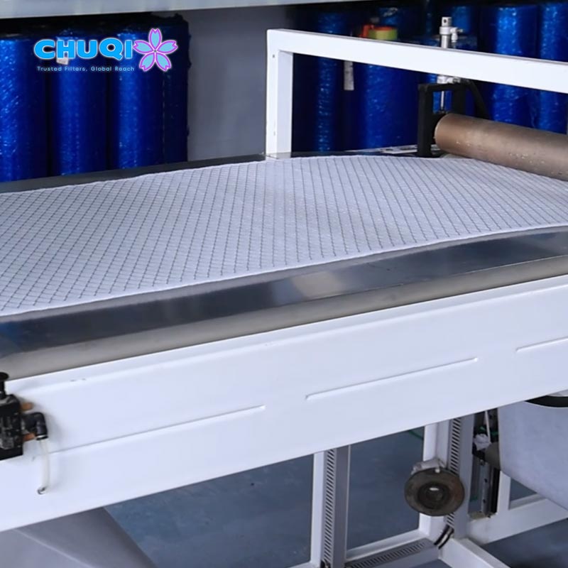 bulk supply wire backed air filter media