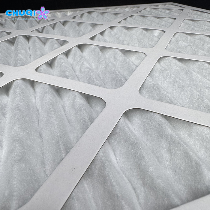 20x20x1 MERV 8 cardboard frame Pleated pre filter Moisture Resistant for HVAC chuqi 16x25x1 disposable synthetic pleated media close up