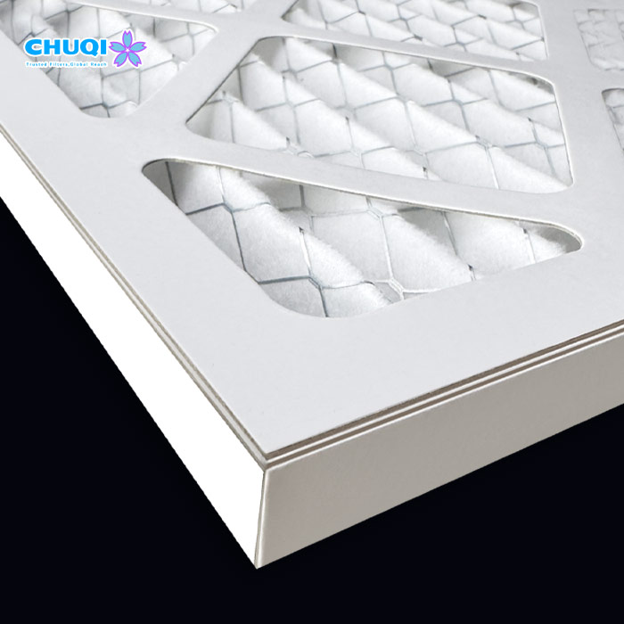 20x20x1 MERV 8 cardboard frame Pleated pre filter Moisture Resistant for HVAC chuqi 20x20x1 air filter moisture resistant beverage board frame detail