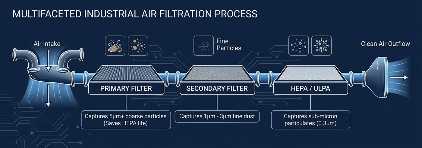 industrial air filtration process diagram