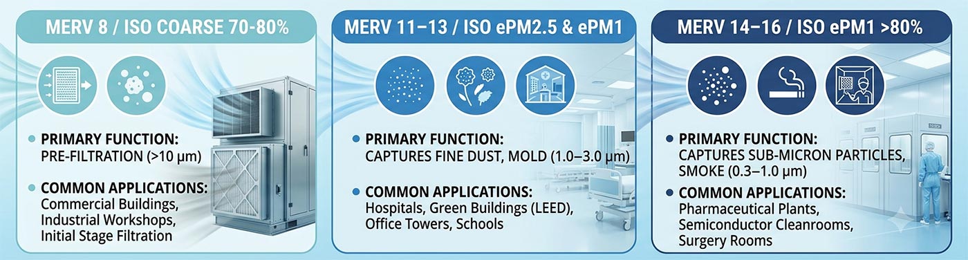 merv 8 merv 13 merv 16 air filter efficiency chart