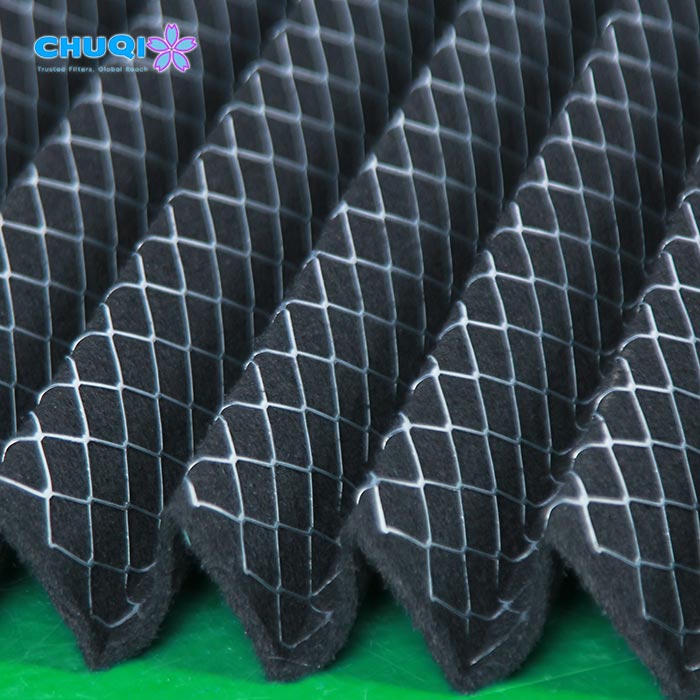 pleated activated carbon filter wire backed