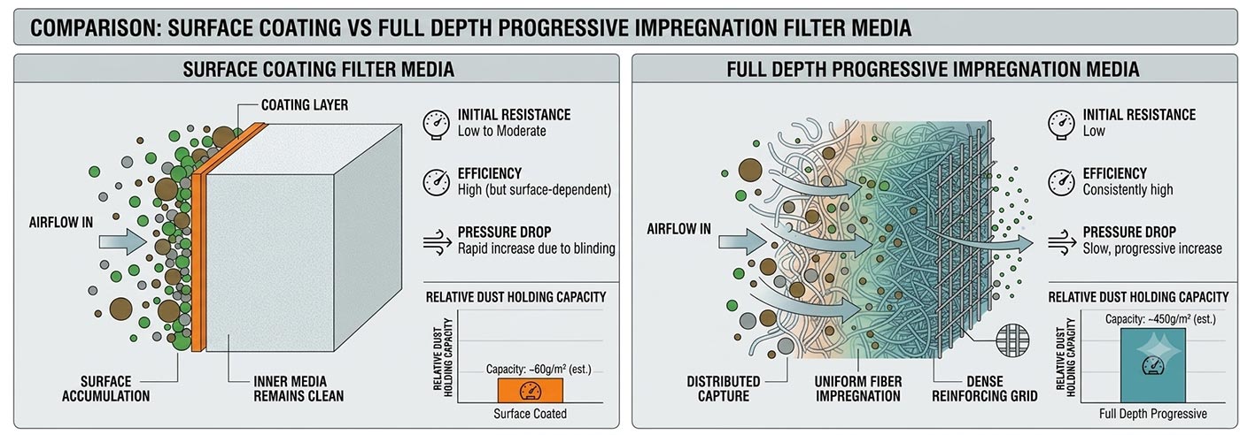 Paint Booth Ceiling Filters: B2B Sourcing & Technical Spec Guide surface coating vs full depth progressive filter media comparison.jpg