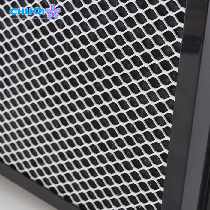 v bank carbon filter diamond mesh media close up