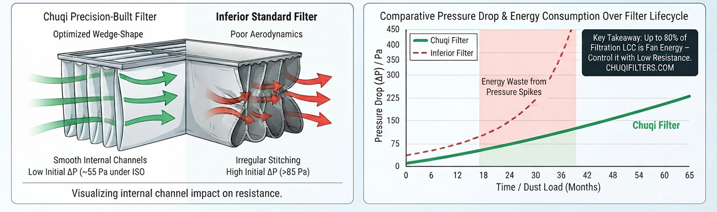 How to Reduce HVAC Filter Replacement Costs and Lower LCC with Advanced Pocket Air Filters chuqi pocket air filter pressure drop comparison