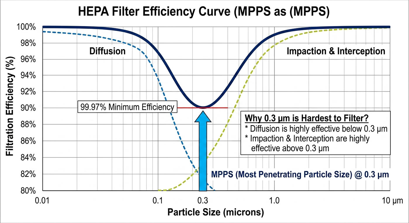 hepa filter efficiency curve mpps