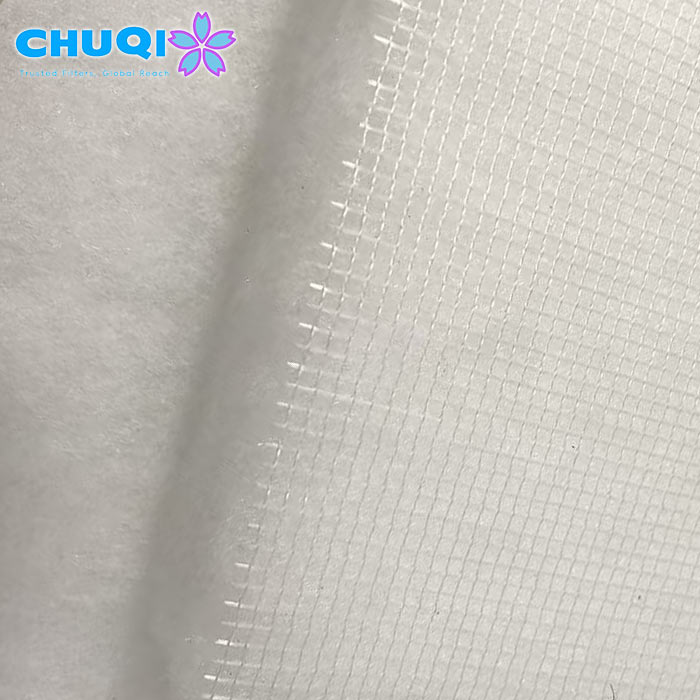 mesh backed spray booth ceiling filter roll close up by chuqi