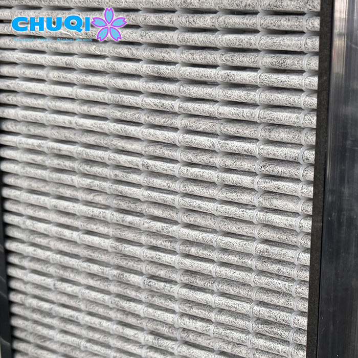 pleated activated carbon filter media structure