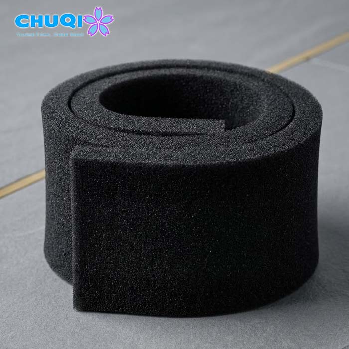 black polyurethane reticulated foam roll