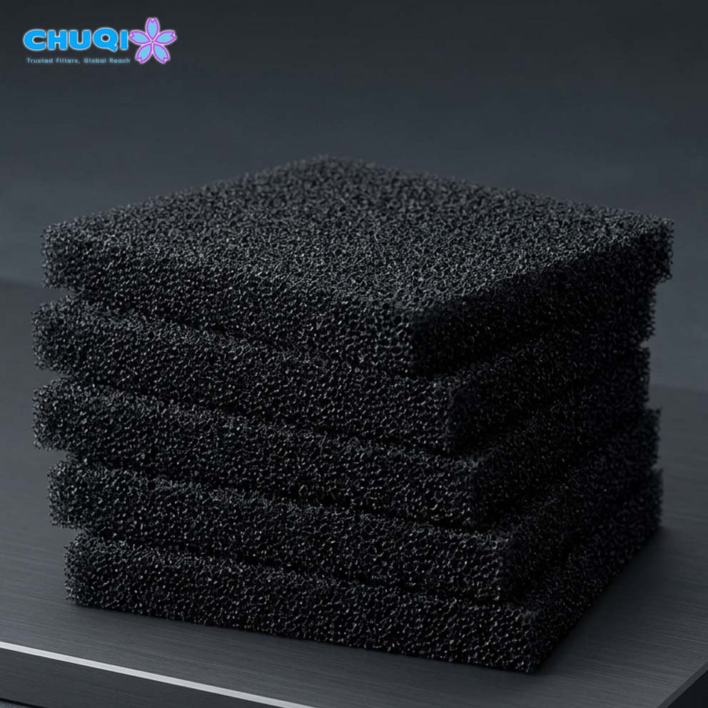 chuqi custom cut activated carbon filter foam stack