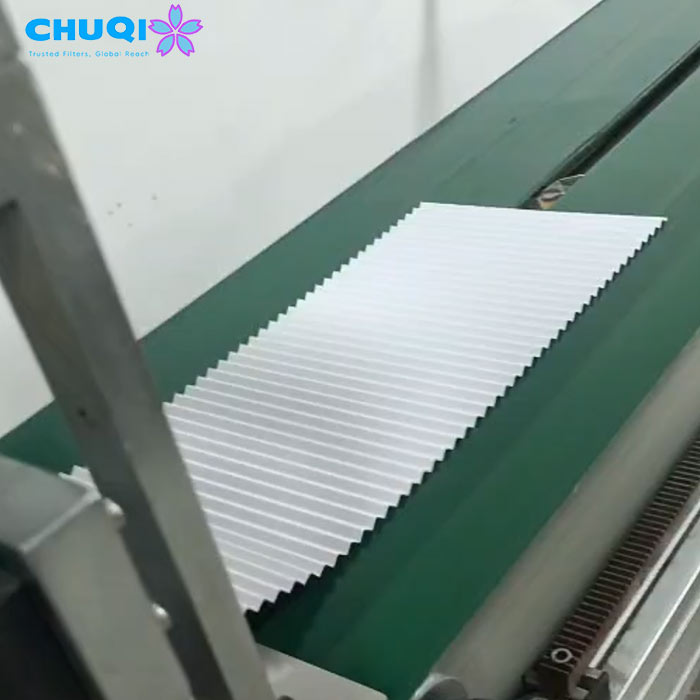 pleated filter media manufacturing line