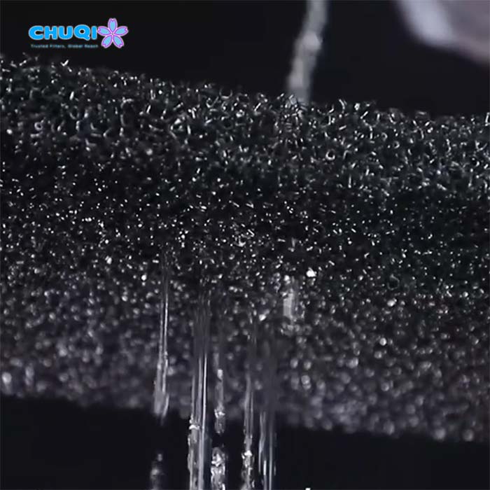 water permeable filter sponge flow test
